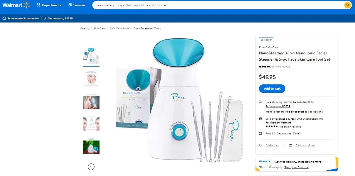12622018 PURE NANO STEAMER FACIAL STEAMER