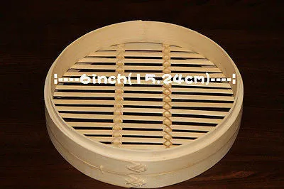 6" Bamboo Steamer Set | 2 Steamer Baskets with Lid | Asian Cookware