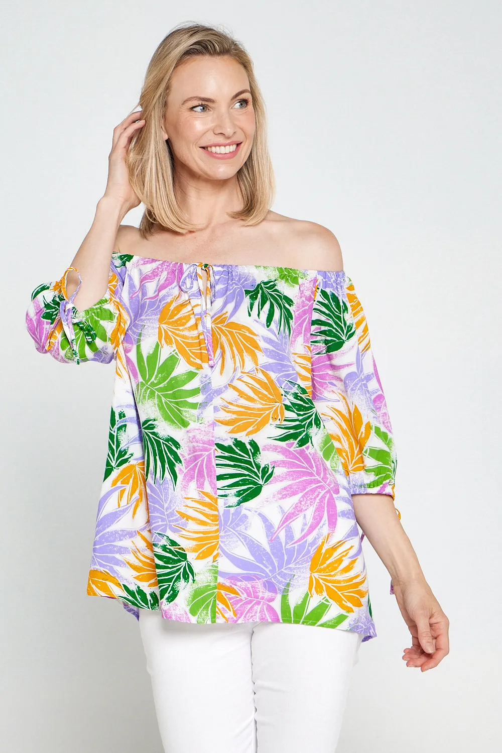 Aaliyah Top - Pastel Palm
