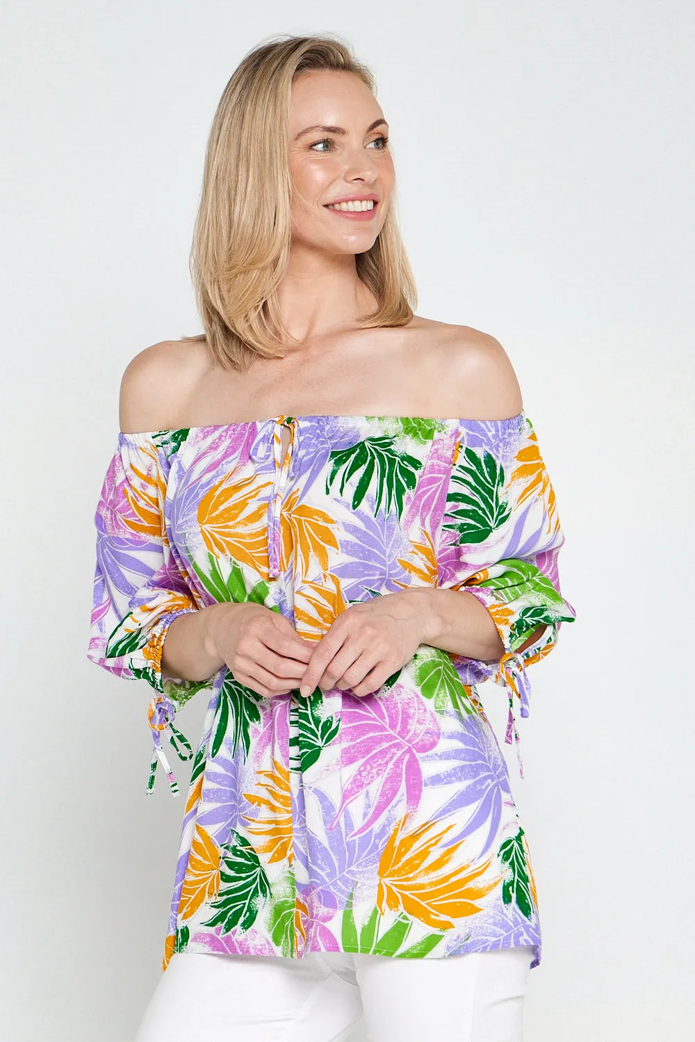 Aaliyah Top - Pastel Palm