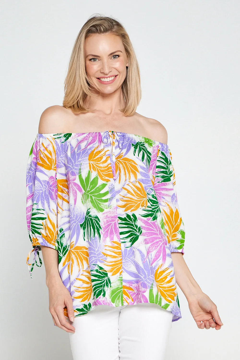 Aaliyah Top - Pastel Palm