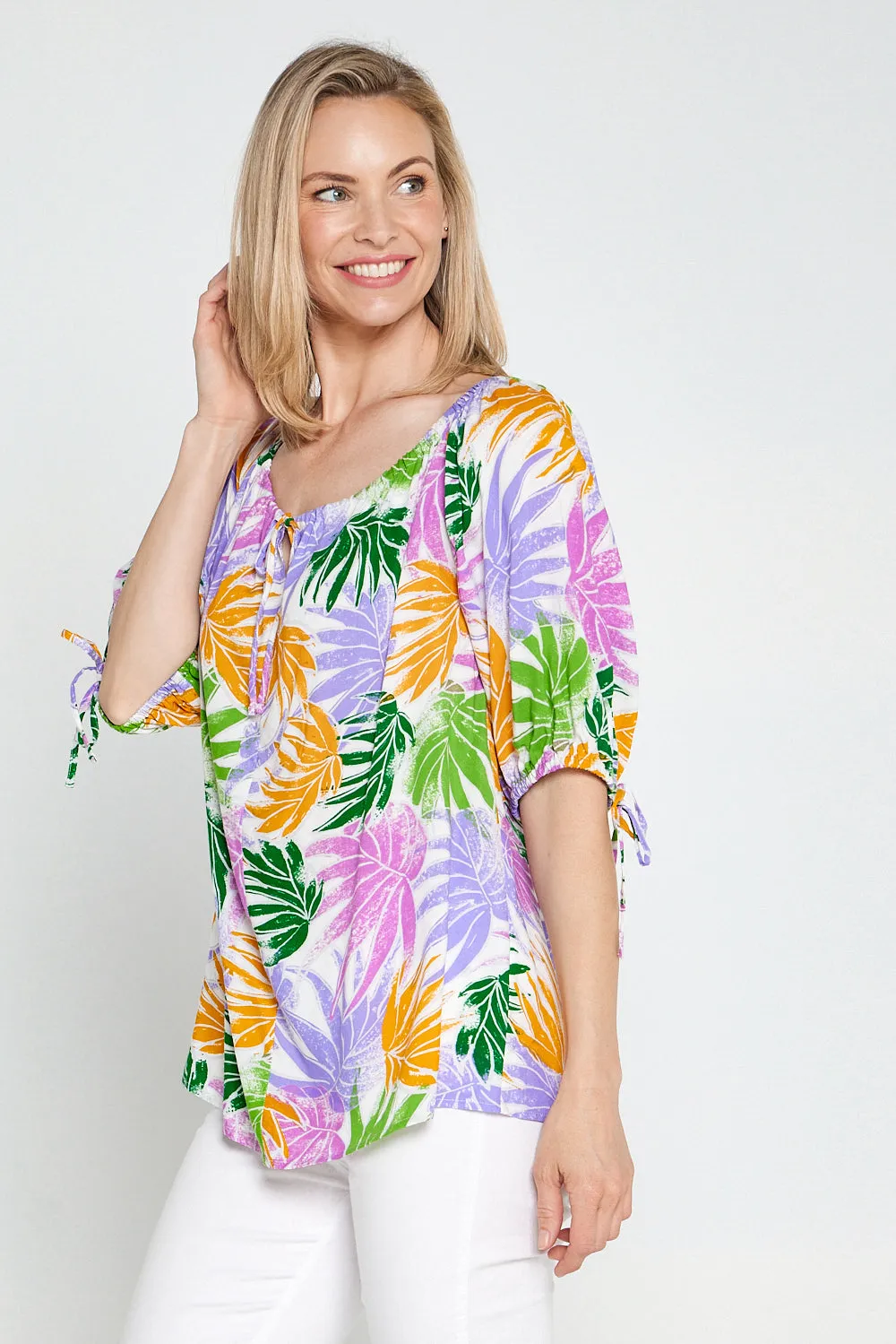 Aaliyah Top - Pastel Palm