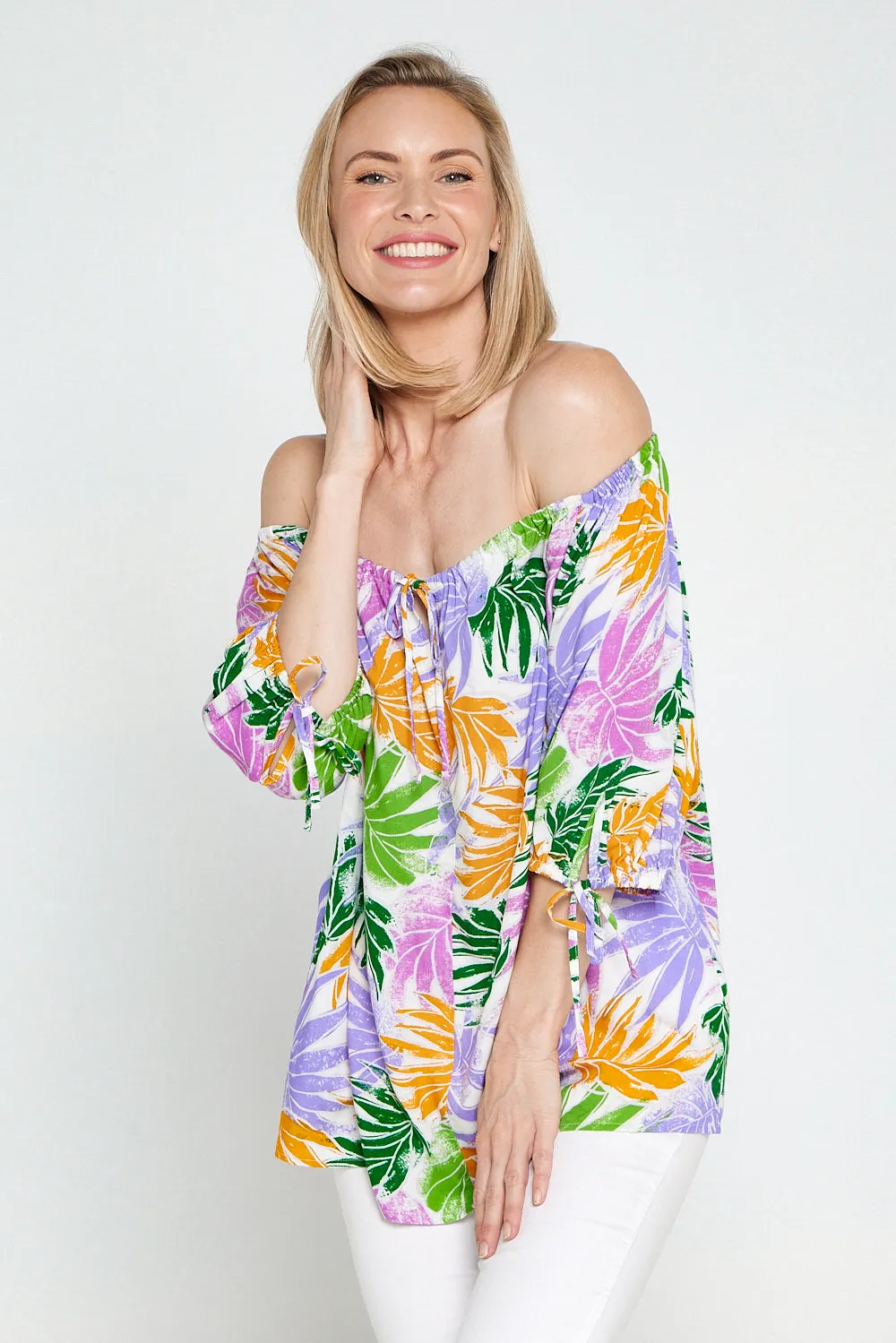 Aaliyah Top - Pastel Palm