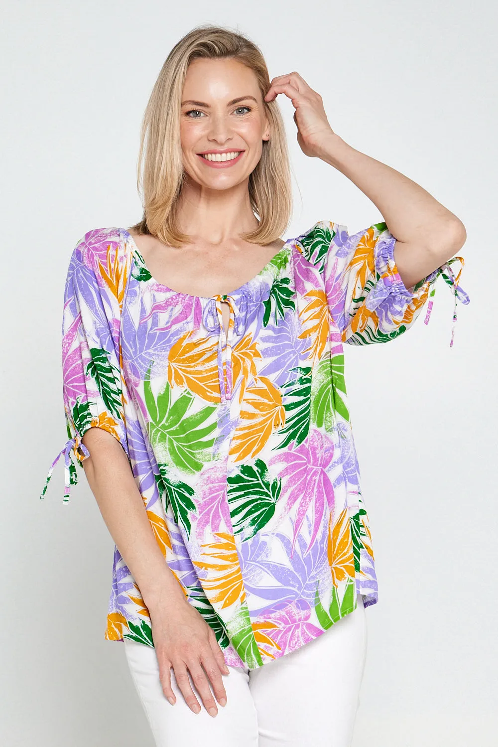 Aaliyah Top - Pastel Palm