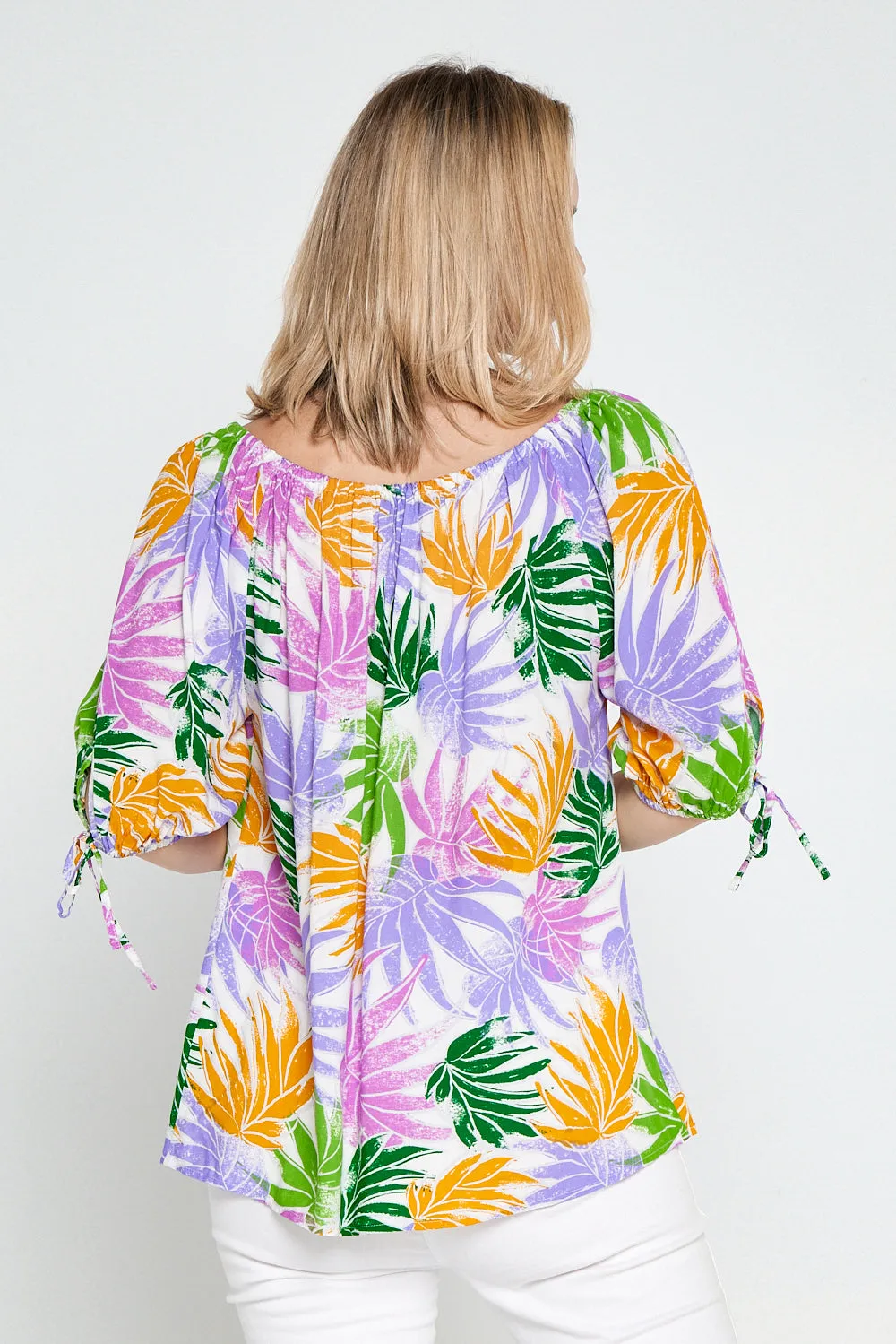 Aaliyah Top - Pastel Palm