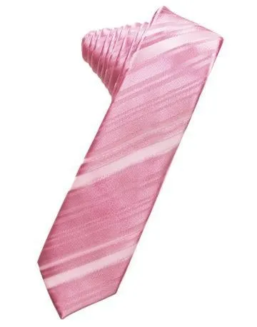 Banana Striped Satin Skinny Necktie