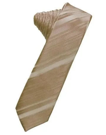 Berry Striped Satin Skinny Necktie
