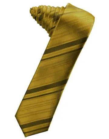 Berry Striped Satin Skinny Necktie