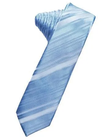 Berry Striped Satin Skinny Necktie