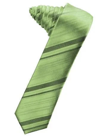 Berry Striped Satin Skinny Necktie