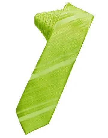Berry Striped Satin Skinny Necktie