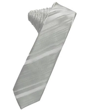 Berry Striped Satin Skinny Necktie