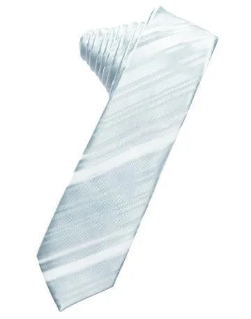 Lapis Striped Satin Skinny Necktie