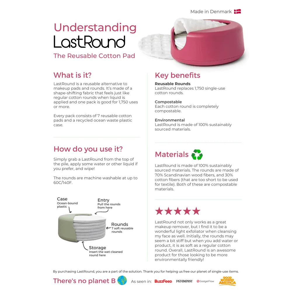 LASTROUND - 7 REUSABLE COTTON PADS & CASE