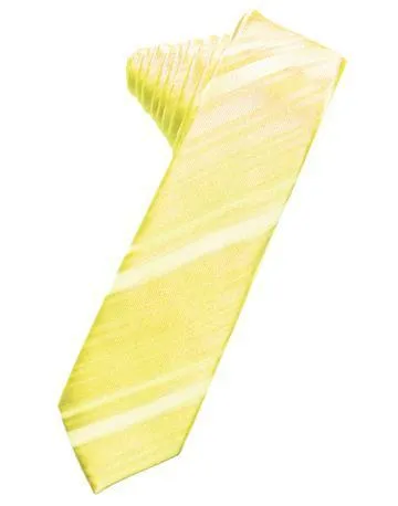 Pewter Striped Satin Skinny Necktie