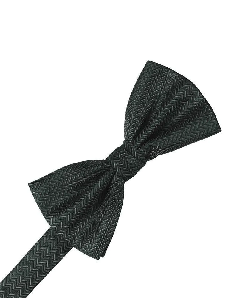 Plum Herringbone Bow Tie
