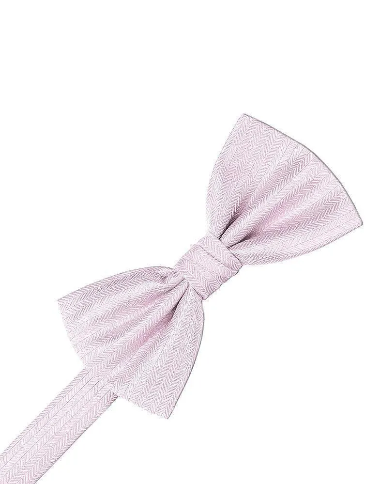 Plum Herringbone Bow Tie