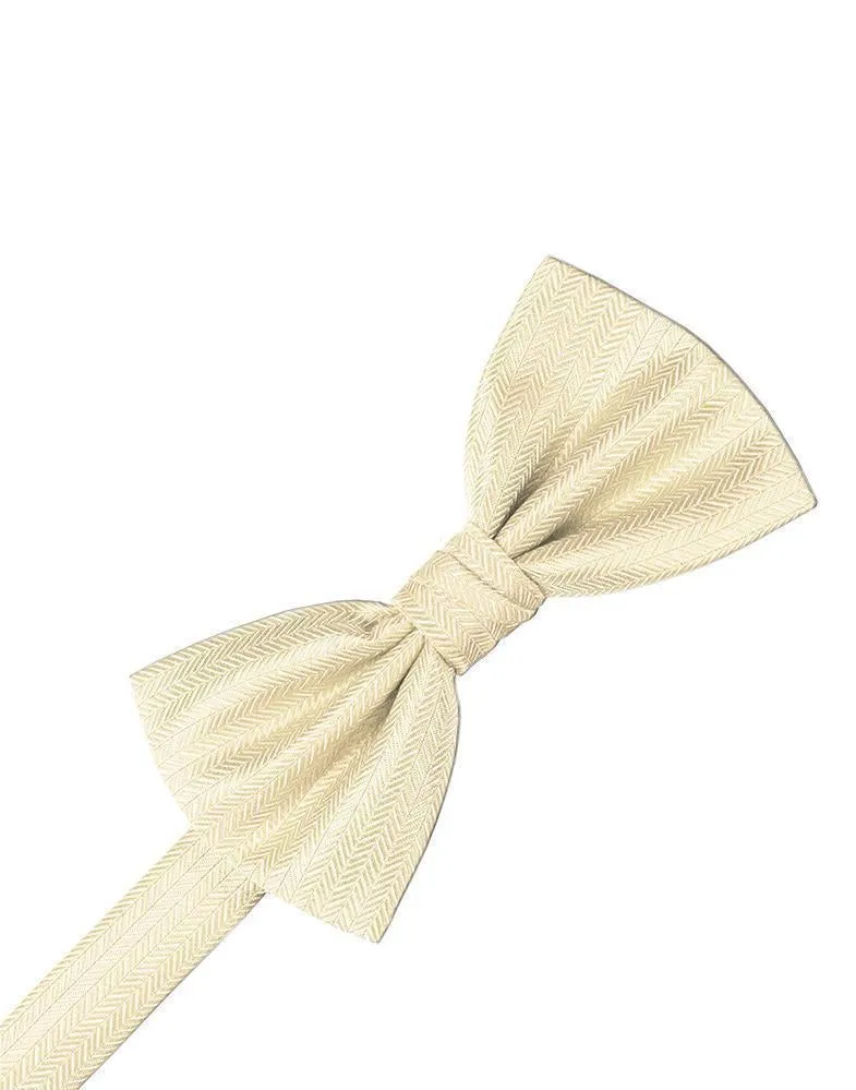 Plum Herringbone Bow Tie
