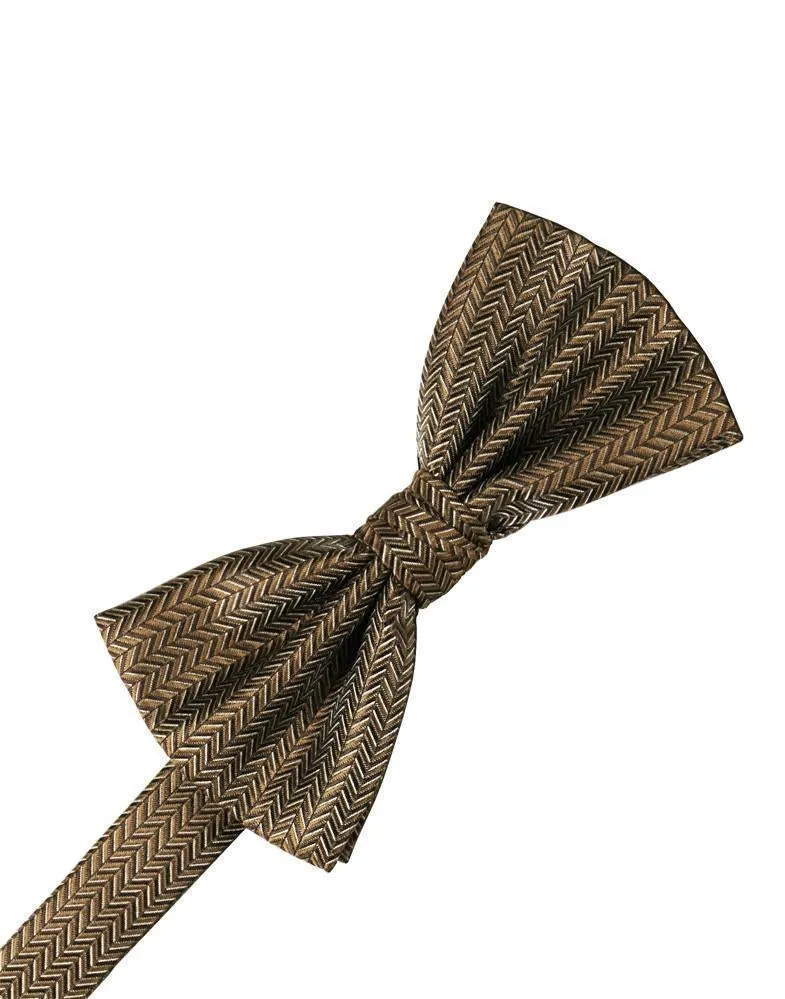 Plum Herringbone Bow Tie