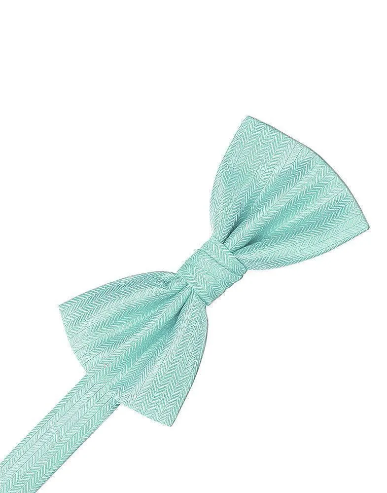 Plum Herringbone Bow Tie