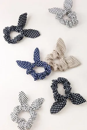 Polka Dot Rabbit Ear Bow Hair Ties Tiny Dots