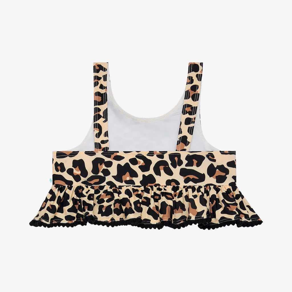 Posh Peanut Lana Leopard Ruffled Two Piece Tankini Set