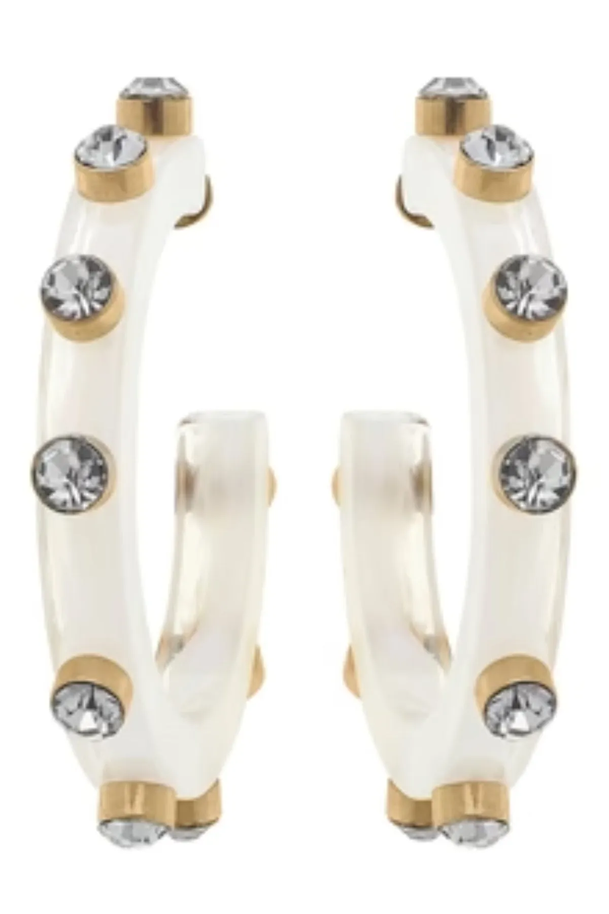 Renee Resin & Rhinestone Hoop Earring