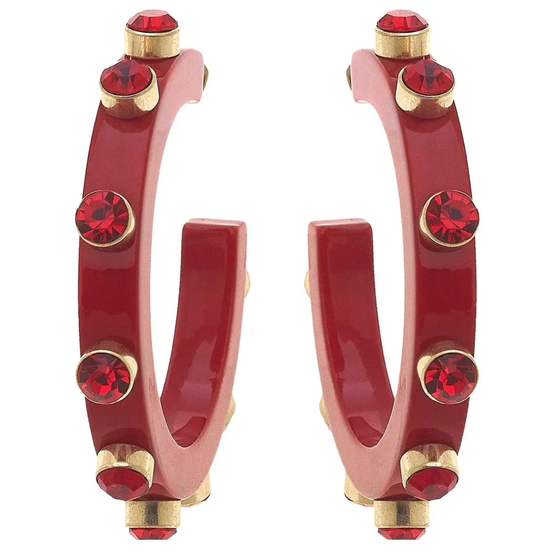 Renee Resin & Rhinestone Hoop Earring