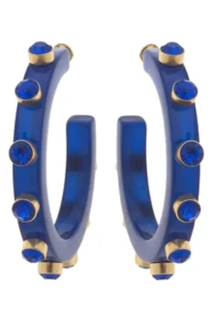 Renee Resin & Rhinestone Hoop Earring