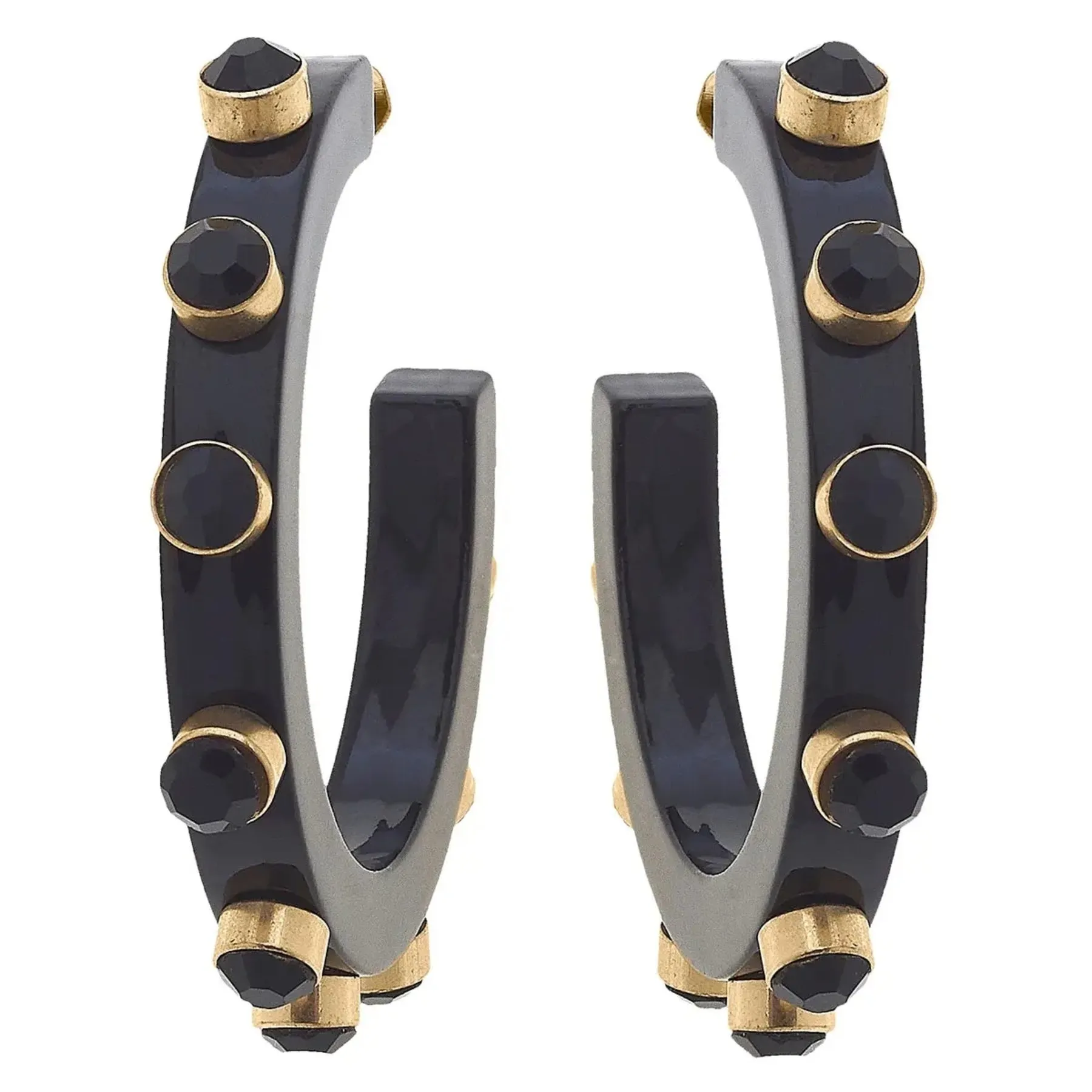 Renee Resin & Rhinestone Hoop Earring