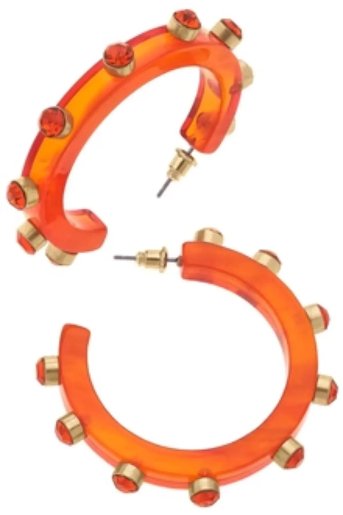 Renee Resin & Rhinestone Hoop Earring