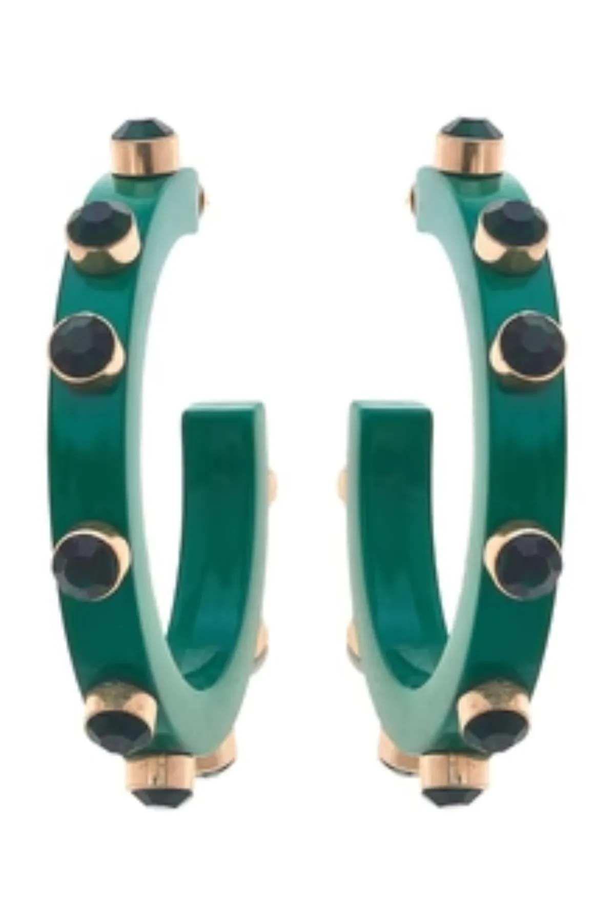 Renee Resin & Rhinestone Hoop Earring