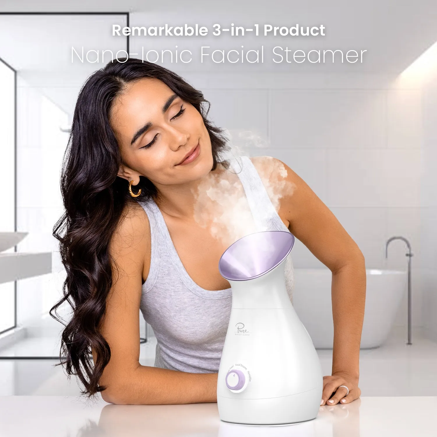 Ultimate Hydration Bundle: NanoSteamer 3-in-1 Facial Steamer & Hyaluronic Serum (4oz)